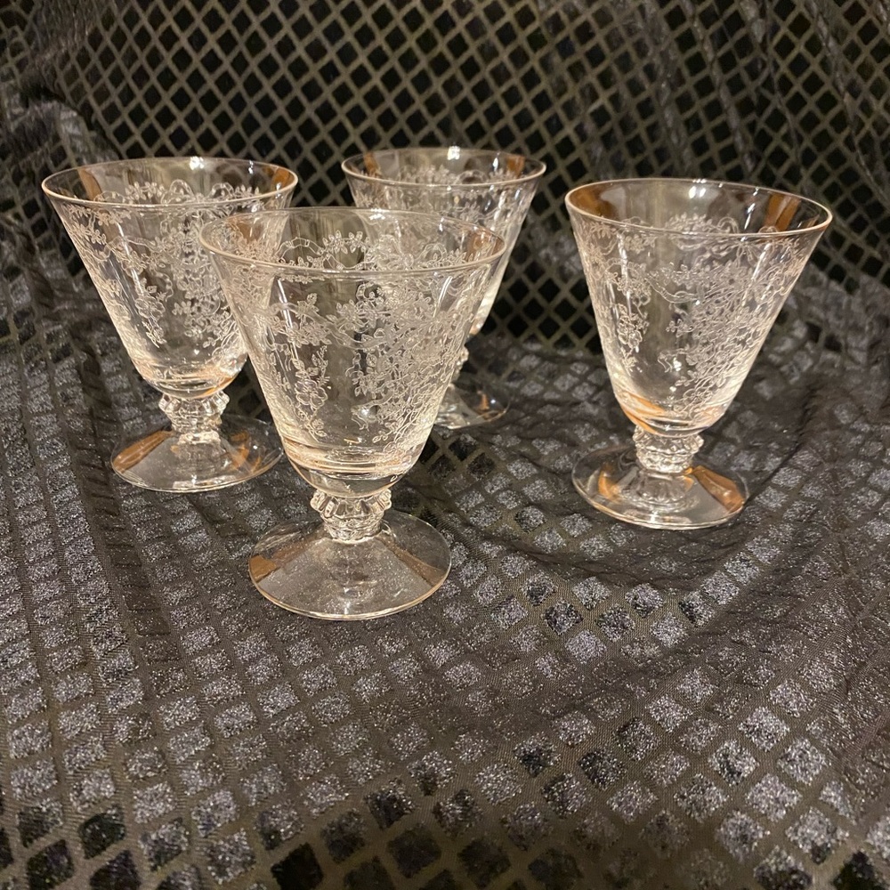 Vintage Fostoria Etched glasses
